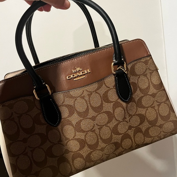 Coach Brown and Black Signature Satchel - Picture 11 of 11